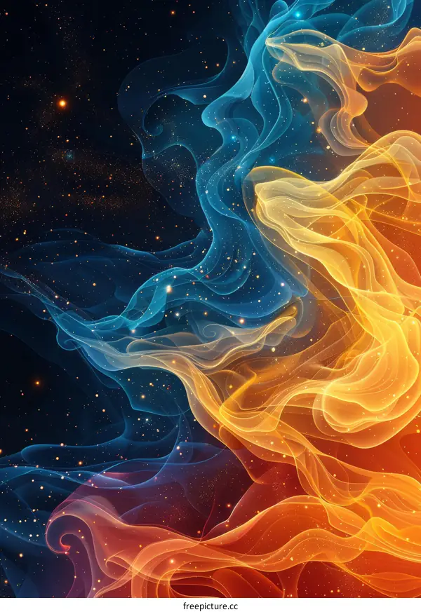 Blue and orange abstract painting