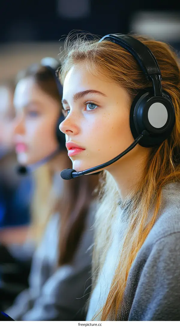 Customer service team working hard