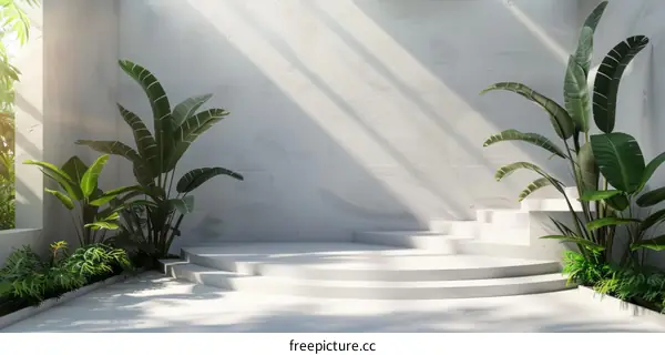 Modern Minimalist Indoor Tropical Plants Display