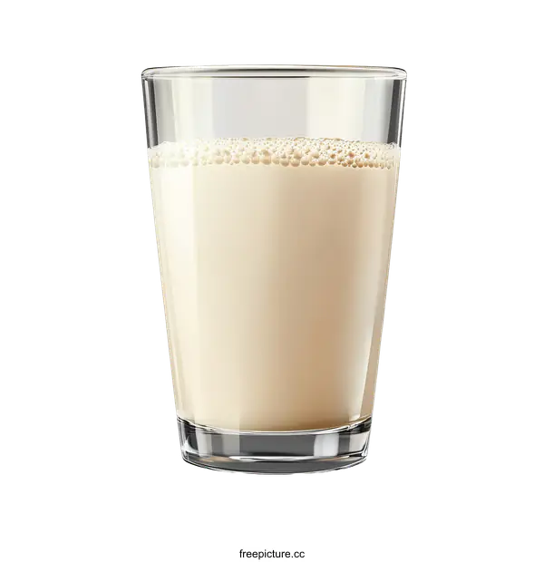 [Transparent Background PNG]Glass of Creamy Beverage Illustration