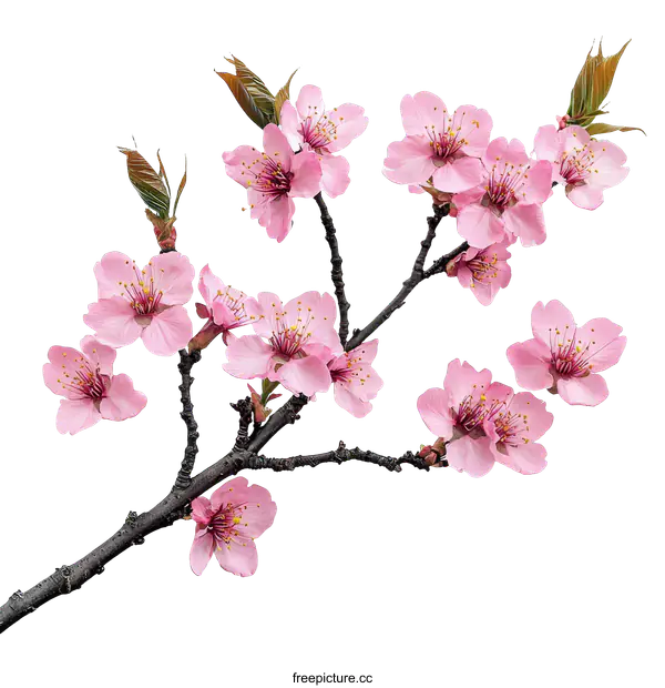 [Transparent Background PNG]Beautiful Spring Cherry Blossom Branch