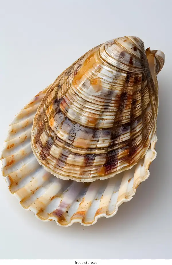 A close-up image of a seashell