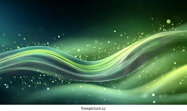 Abstract Green Wave Background Design