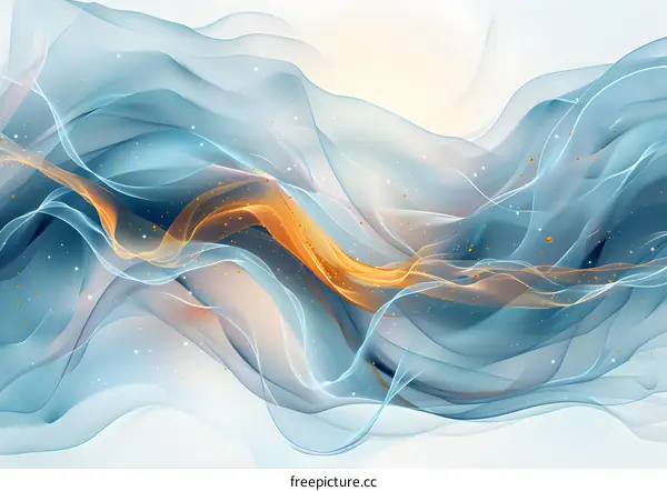 Blue and gold abstract painting