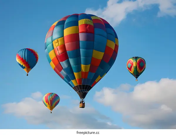 Colorful Hot Air Balloons Flying In The Sky
