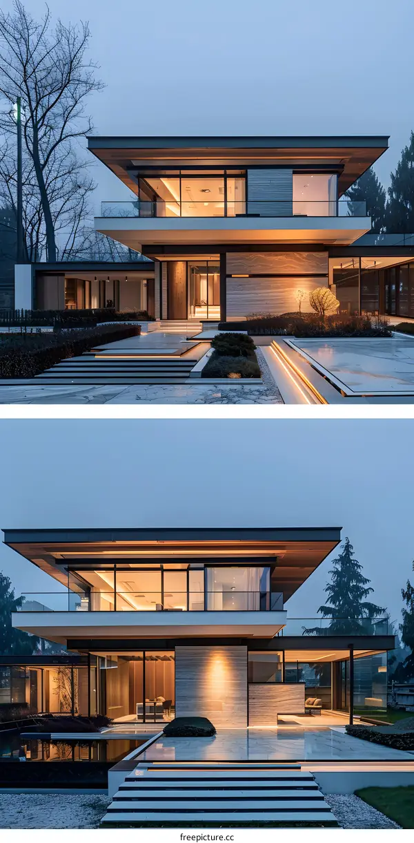 Modern Architecture House with Pool and Landscape Design