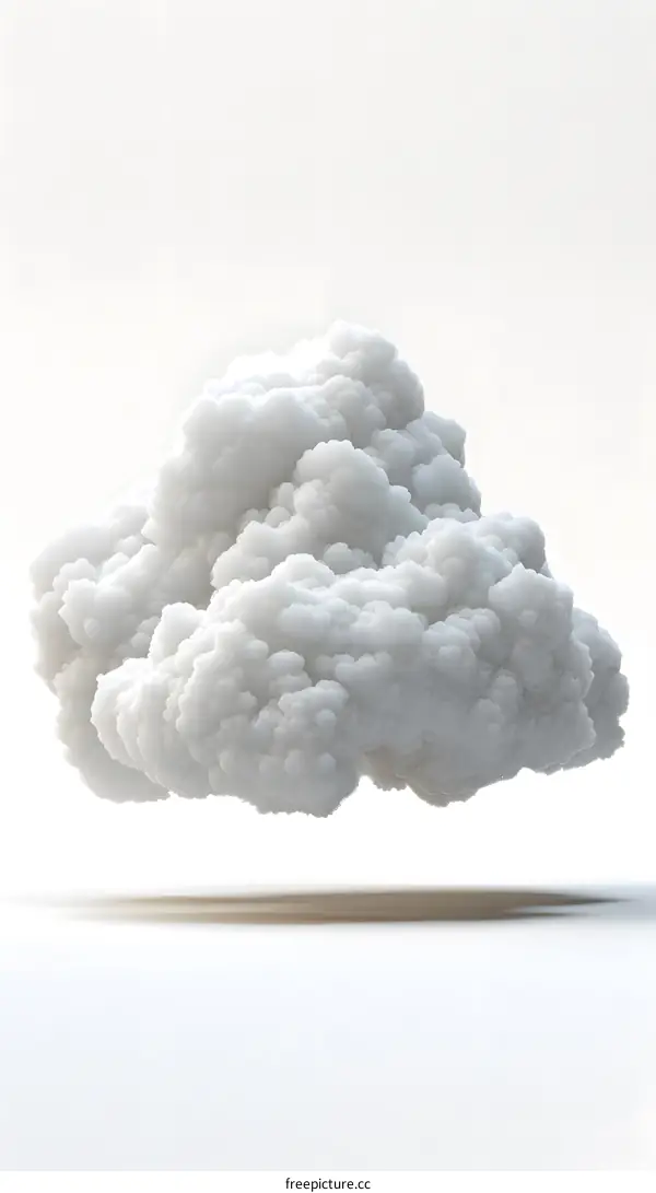 White cloud floating on white background