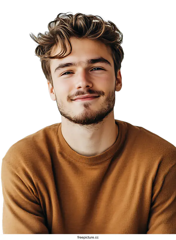 [Transparent Background PNG]Portrait of a Young Man Smiling