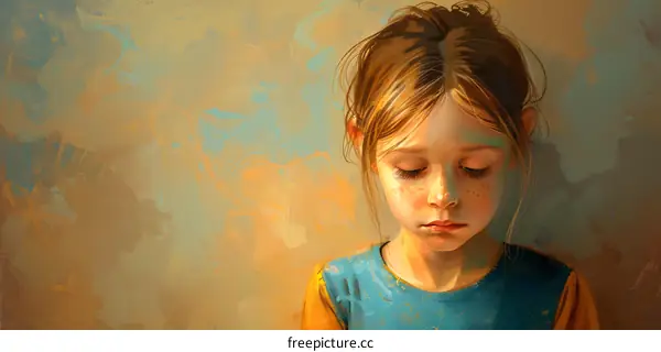 Little Girl with Freckles and Brown Hair