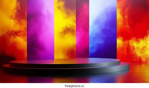 Colorful Abstract Stage Podium