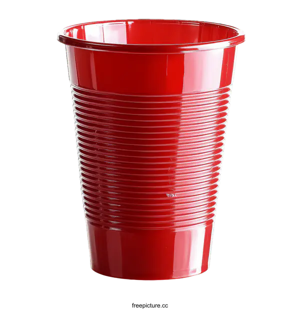 [Transparent Background PNG]Single Red Plastic Cup for Beverages