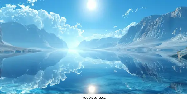 Mesmerizing Fantasy Landscape with Towering Mountains and a Tranquil Lake