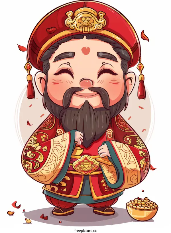 Cute Cartoon Chinese Emperor Illustration