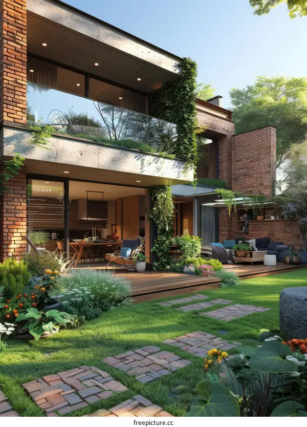 Modern Home with Beautiful Garden and Patio