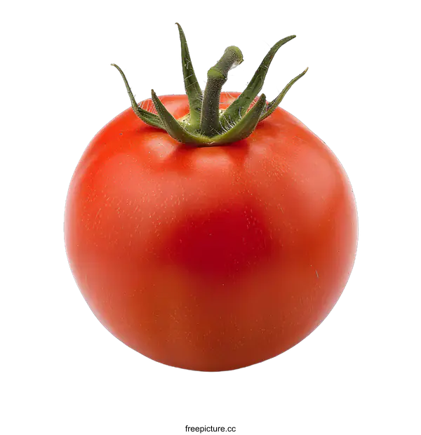 [Transparent Background PNG]Close Up Photo of a Single Red Ripe Tomato
