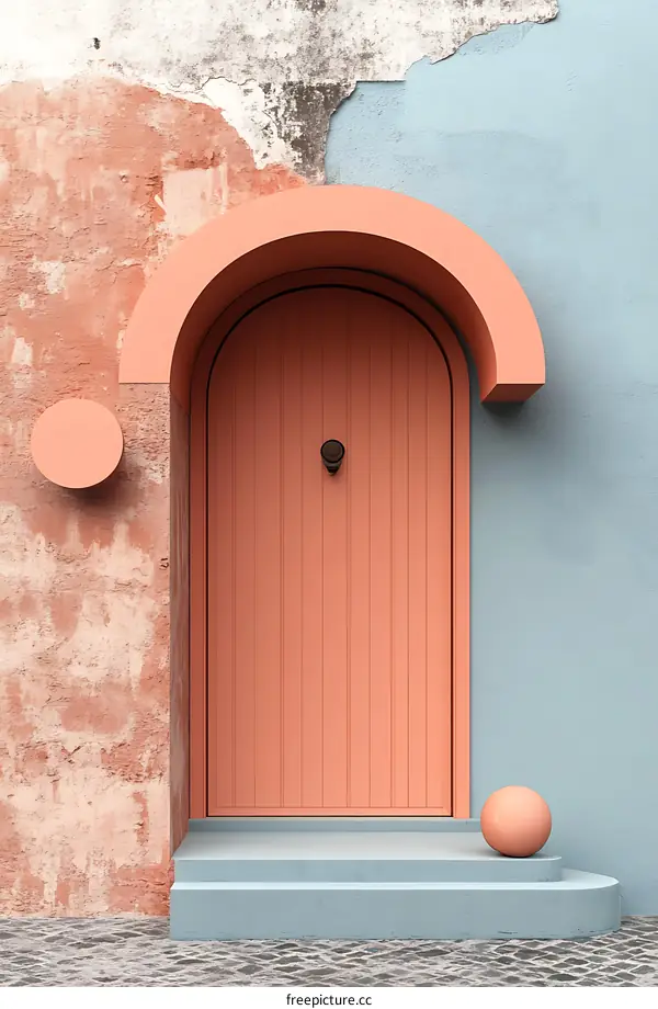 Colorful Doorway of a Pastel Building