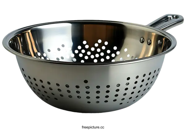 [Transparent Background PNG]Stainless Steel Colander with Handle