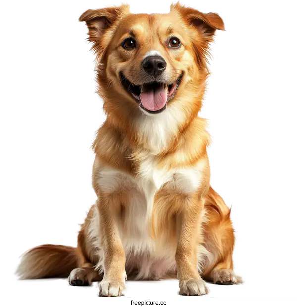 [Transparent Background PNG]Happy Golden Dog Portrait