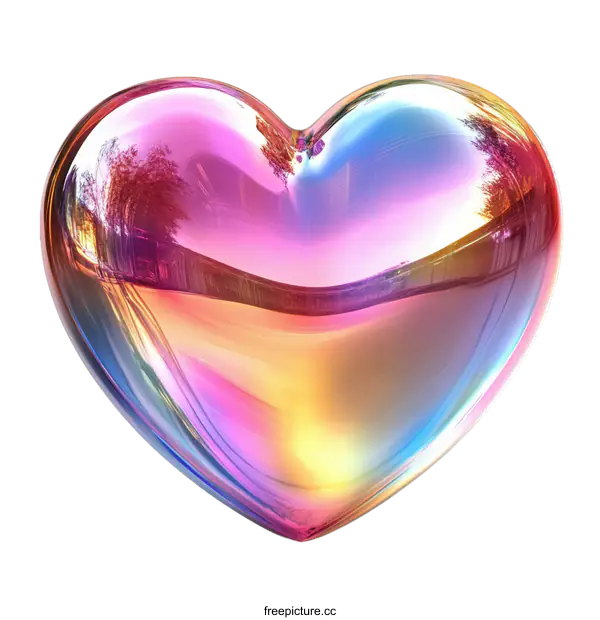 [Transparent Background PNG]A Colorful Heart-Shaped Abstract Illustration