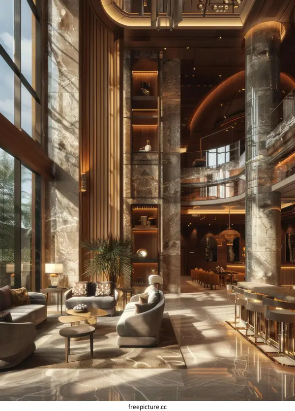 Luxury Lobby Interior Design Illustration