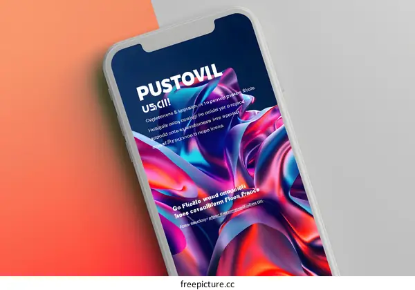 Abstract Colorful Background with Phone Mockup