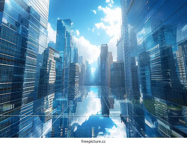 Modern City Skyline Reflection