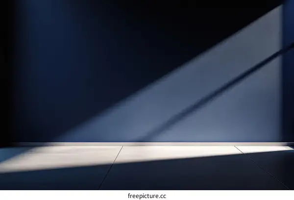 Empty Modern Room with Sunlight Shadows