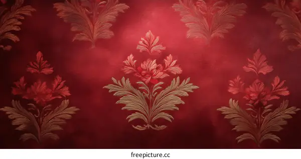 Classic Red Damask Wallpaper Design