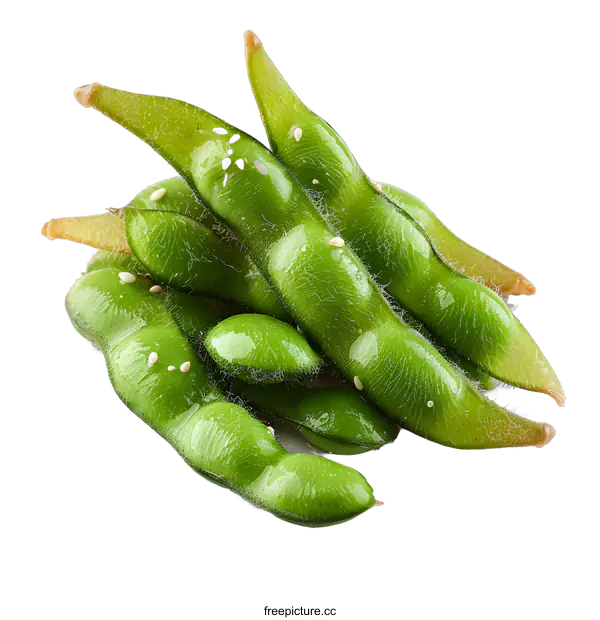 [Transparent Background PNG]Green soybeans on a white background