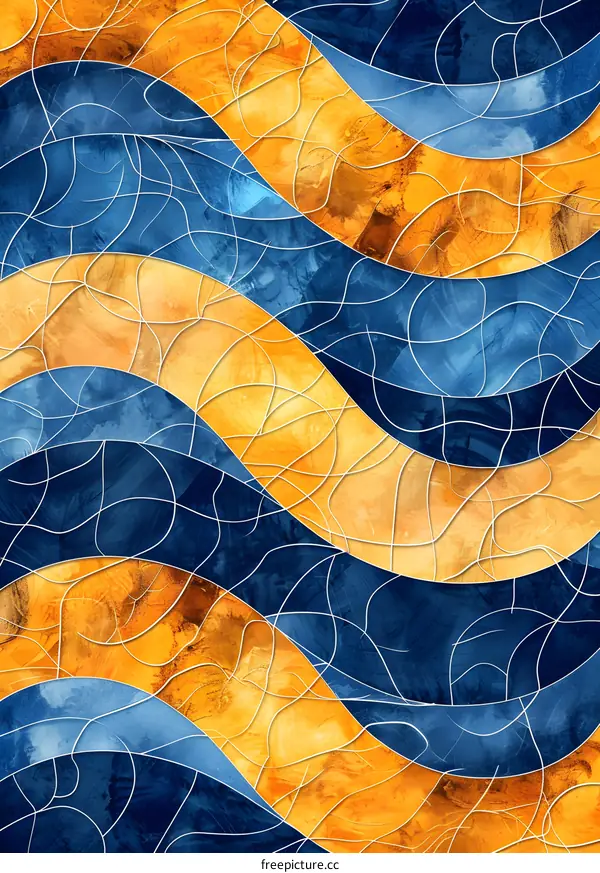 Blue and orange wavy pattern