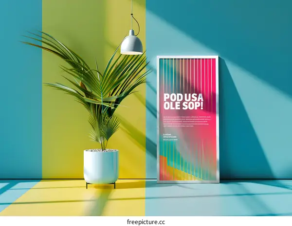 Colorful Abstract Poster Minimalist Mockup
