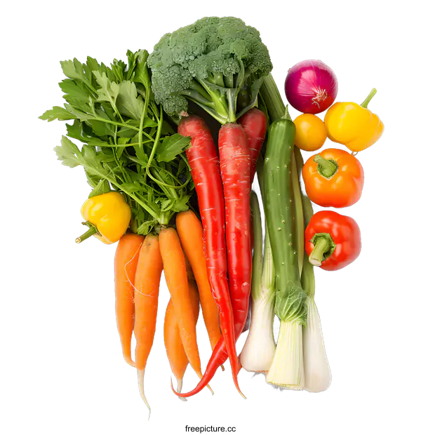 [Transparent Background PNG]Fresh Vegetables and Fruits Arrangement