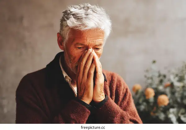 Elderly Man with Depressed Expression