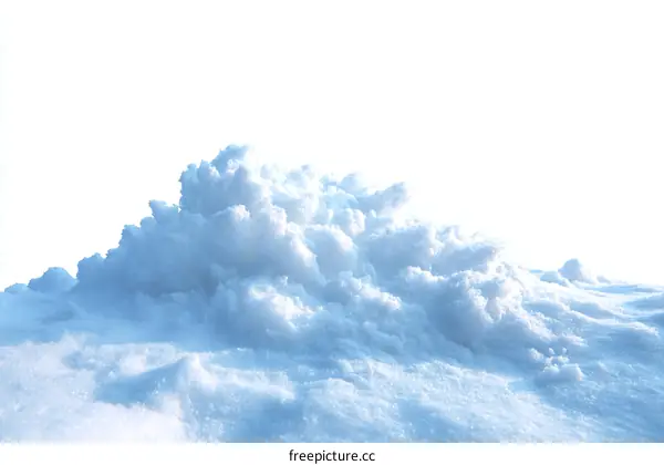 Winter Snowdrift Pile Against White Background