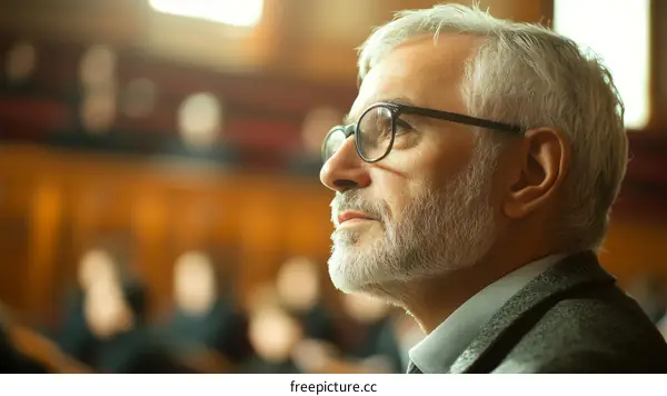 Attentive Man in Thoughtful Reflection