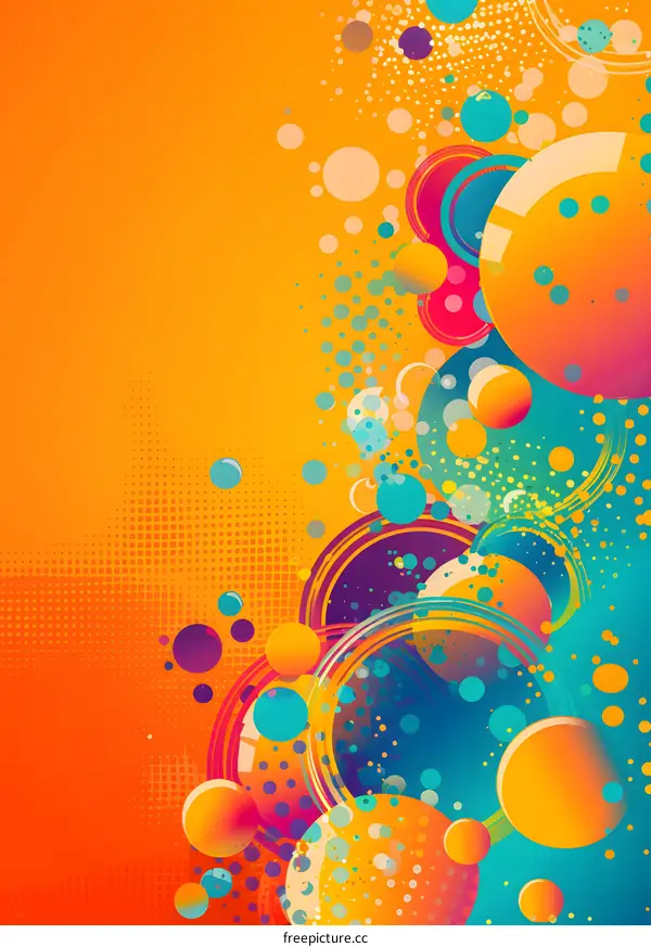 Colorful abstract background with halftone dots pattern