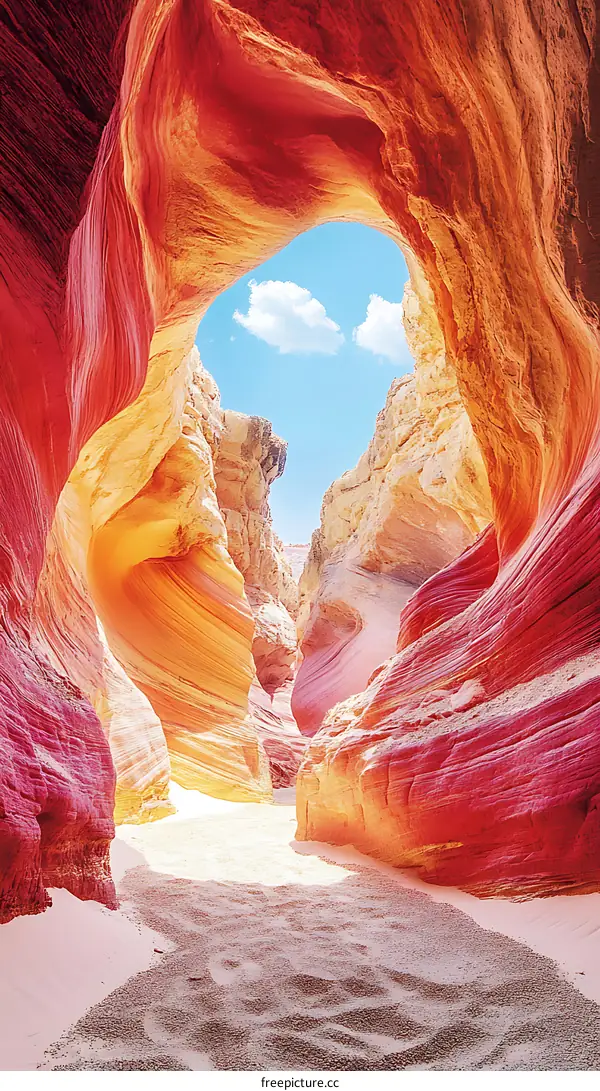 The Colorful Sandstone Formations Of The Antelope Canyon