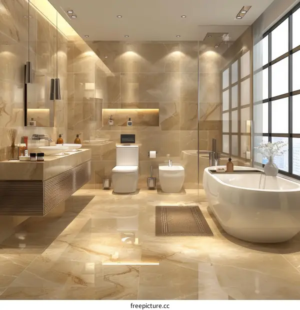 Luxury Modern Bathroom Design Illustration