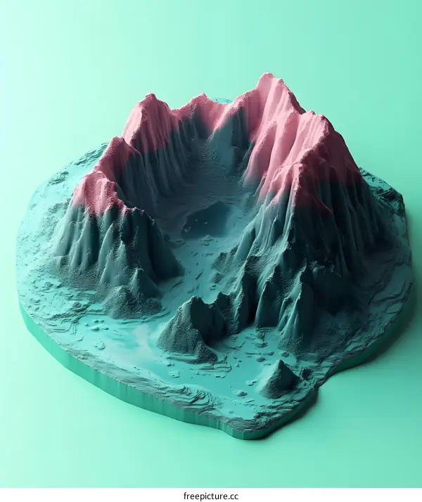 Abstract 3D Mountain Range Illustration