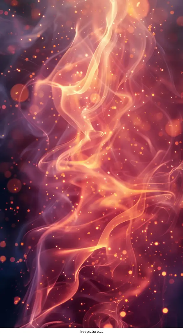 Fantasy fire background with glowing particles