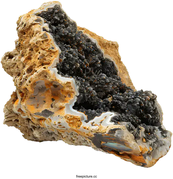 [Transparent Background PNG]Raw Quartz Crystal Stone on White Background