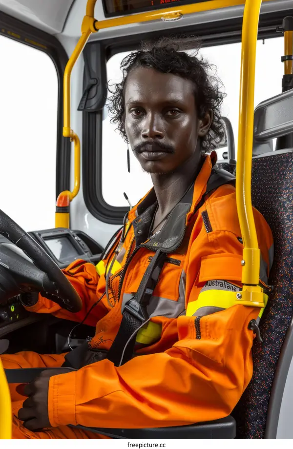 portrait of an aboriginal bus driver
