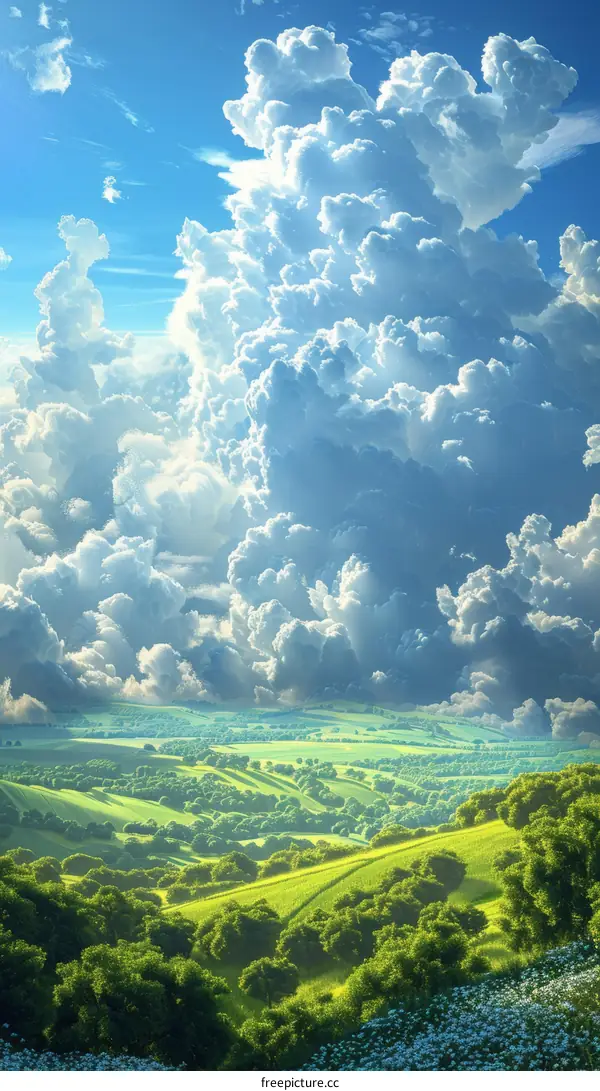 Beautiful Landscape with Dramatic Clouds