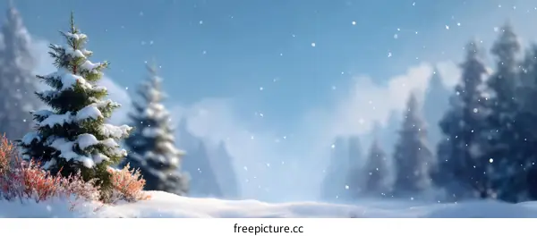 Snowy Winter Forest Scene Illustration