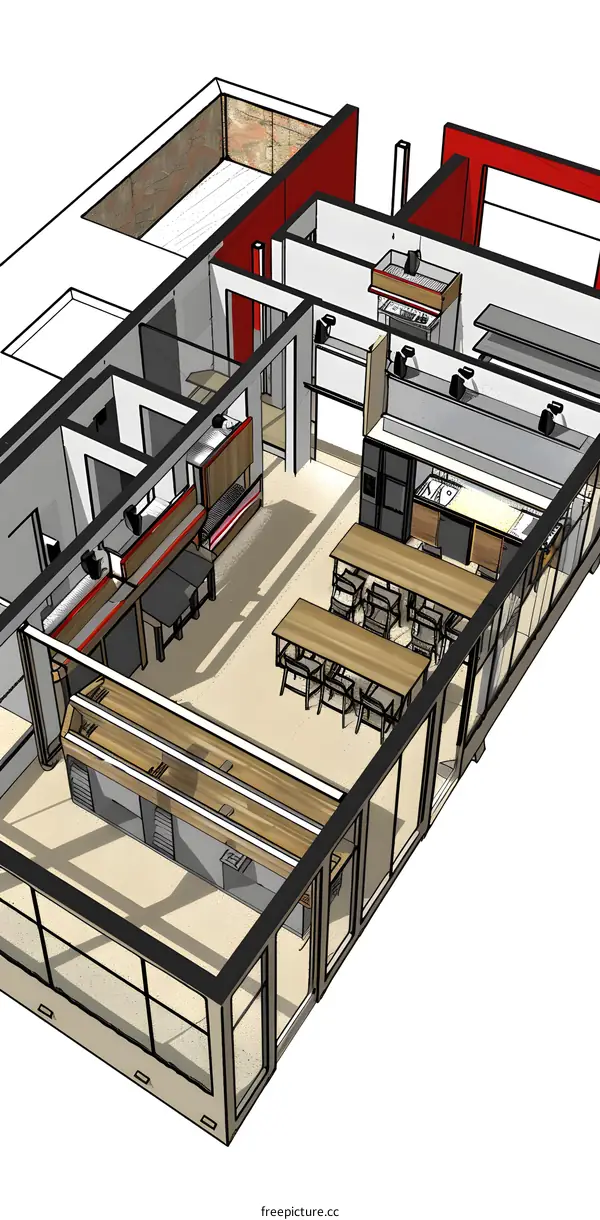 Modern Restaurant Design Floor Plan