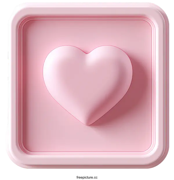 [Transparent Background PNG]Minimalist Pink Heart Icon Design