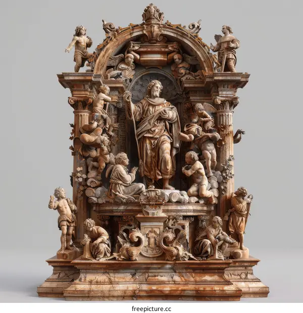 18th Century Style Marble Sculpture Of A Religious Figure