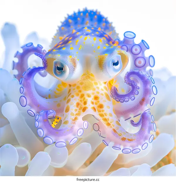 Colorful Octopus on Coral Reef