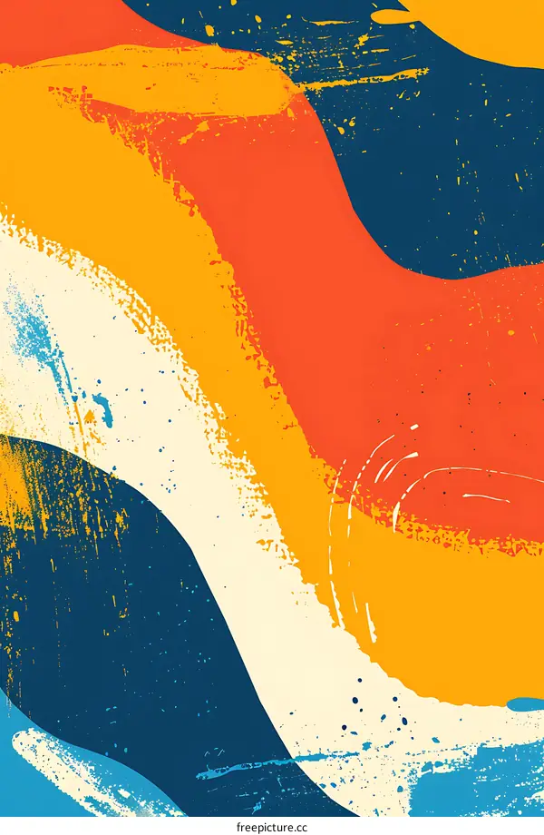 Abstract Background with Blue Yellow Orange and White Colors
