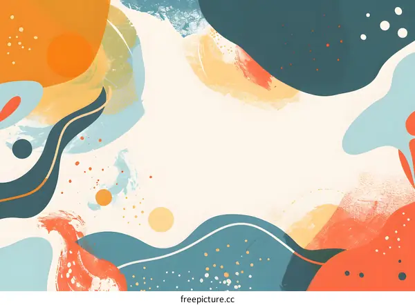 Abstract Art Background With Colorful Shapes And Spots